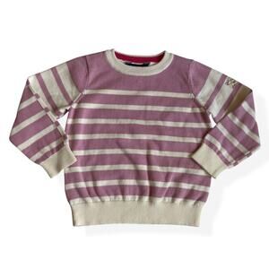 Joules Girls Lavender and Cream Striped Knit Sweater Girls 3